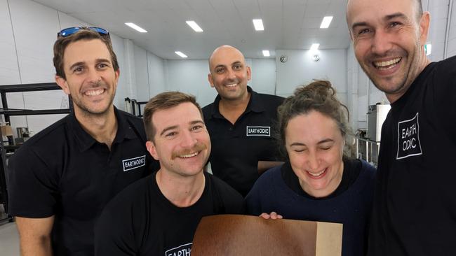 Earthodic co-founders (left to right) Anthony Musumeci, Luke Splatt, Ben Leita, Fiona Donaghey, Albert Tietz. Picture: Supplied