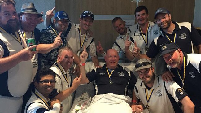 Steve Creighton’s teammates rushed to be by his side in hospital after they won the grand final in 2017.