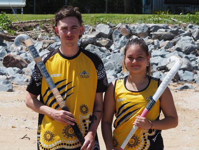 Nightcliff Tigers' Jason Talbot and Casey Jong. Picture: Hockey NT.