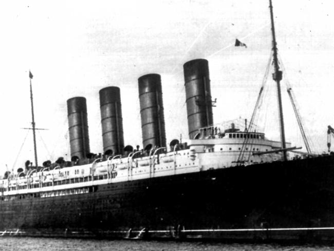 Passenger liner SS Lusitania in 1914. Pic Handout Historical Shipping