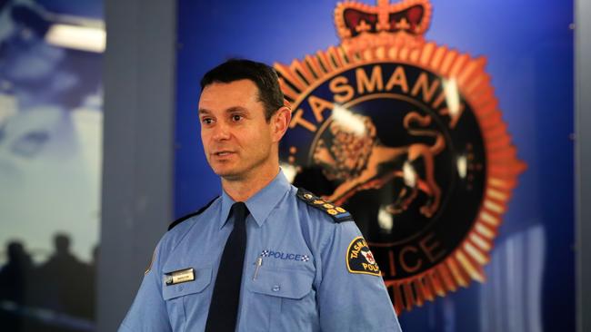 Tasmania Police Acting Commander Nathan Johnston. Picture: Stephanie Dalton