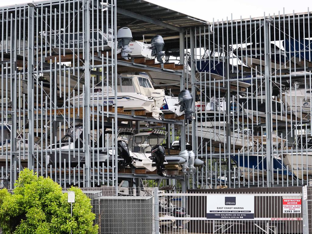 Boats have been put in storage in Brisbane suburb of Wynnum. Picture: NewsWire / Tertius Pickard