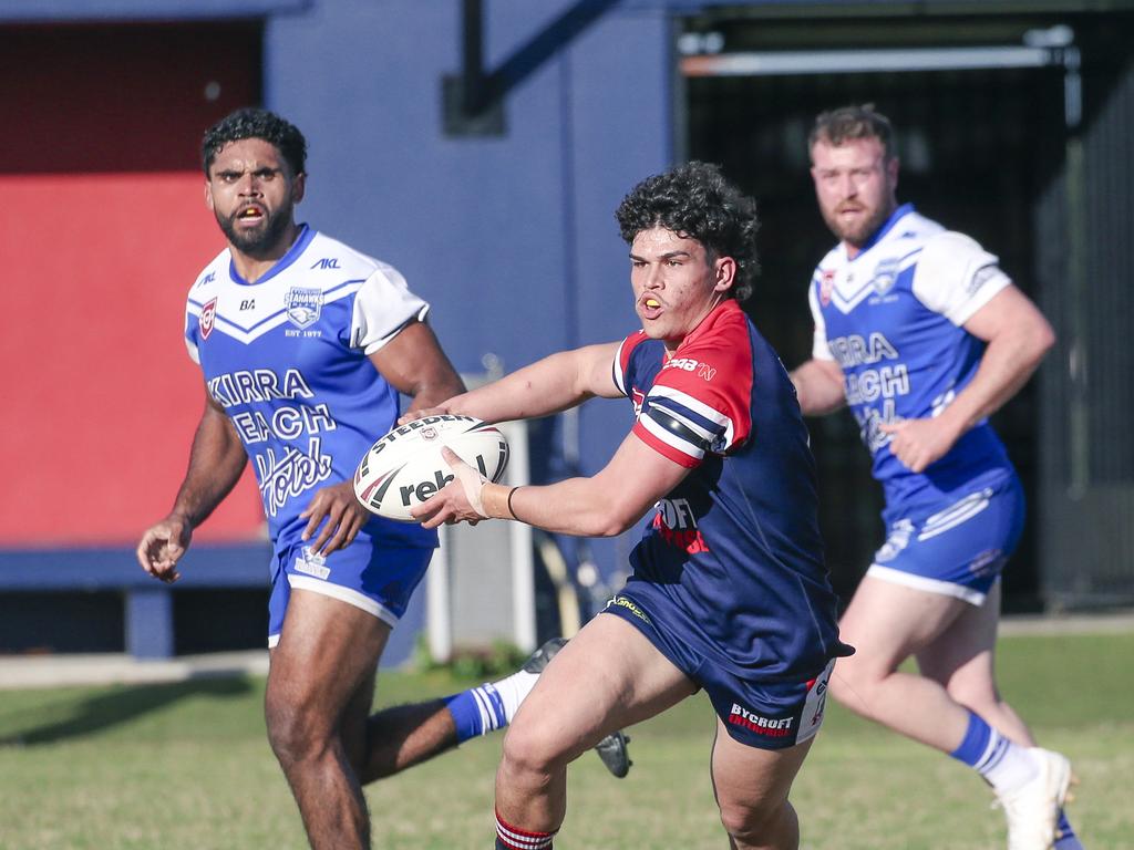 Runaway BayÃ&#149;s Zane Lothian in the A-grade fixture between Runaway Bay and Tugun at the Kevin Bycroft fields. Picture: Glenn Campbell