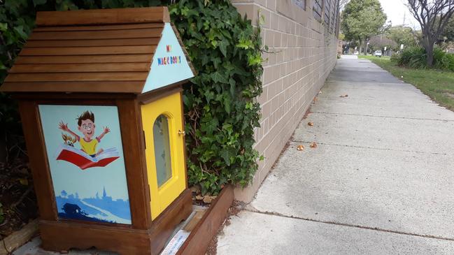 Mr Crompton put a children's library and fairy door in his Cheltenham street but was disappointed to find someone had removed the little door. Picture: supplied