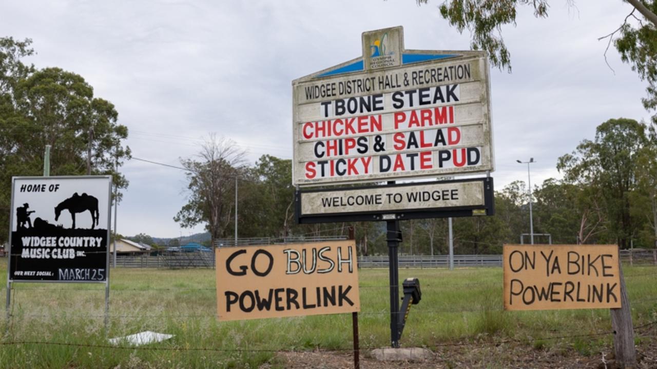 Community action groups held a rally against the transmission lines at Widgee Bushman’s Bar earlier this month. Picture: Christine Schindler