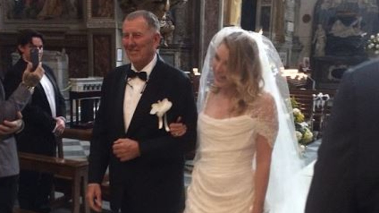 Her father John Singleton walked her down the aisle. Picture: Instagram