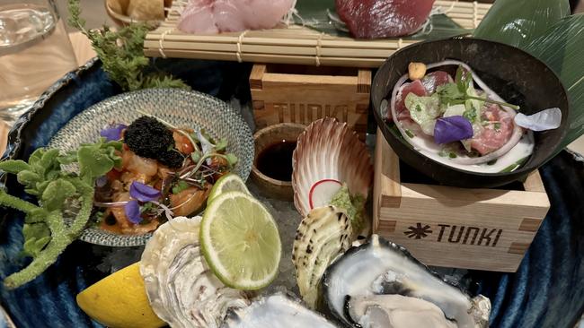 Sashimi and ceviche bowl at Tunki, West Lakes. Picture: Simon Wilkinson