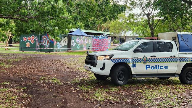 NT Police are investigating after a woman was pronounced dead at a toilet block at Wanguri in the early hours of Tuesday, December 3, 2024. Picture: Darcy Fitzgerald