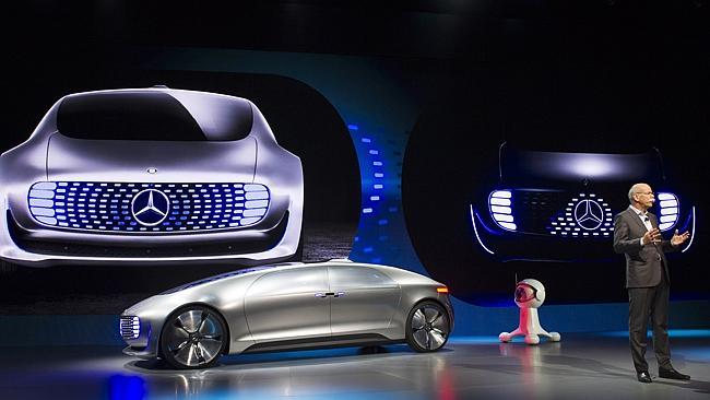 The Mercedes-Benz F015 concept car at the 2015 Consumer Electronics Show in Las Vegas.