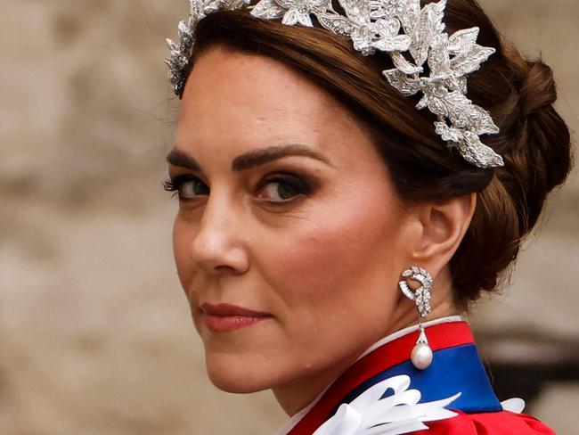 (FILES) Britain's Catherine, Princess of Wales arrives at Westminster Abbey in central London on May 6, 2023, ahead of the coronations of Britain's King Charles III and Britain's Camilla, Queen Consort. Britain's Catherine announced cancer diagnosis on March 22, 2024. (Photo by Odd ANDERSEN / AFP)