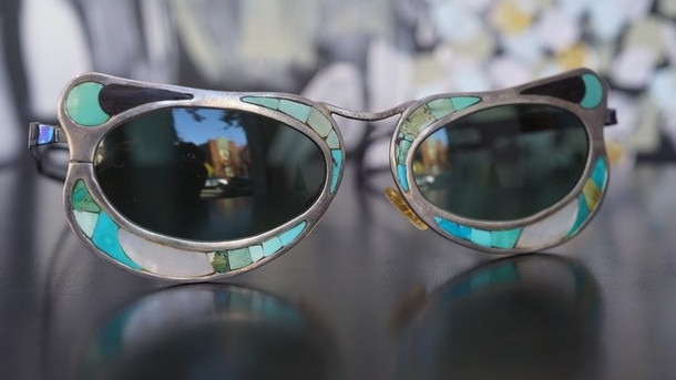 Bondi's bespoke jeweller Zuzy Noy is exhibiting handcrafted silver sea creature collars, bold brass bathing beauty brooches and outrageous one-off silver sunnies set with turquoise, ebony and mother-of-pearl for two weeks at Nimbella in Bangalow.