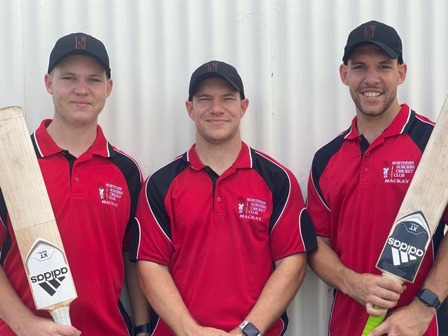 Brothers Wes (left), Laren and Darryn will play together for the first time when Norths face Souths in the DBCT Poole Cup on Sunday.