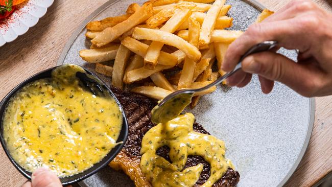 Steak Frites at Frenchies Bistro &amp; Brewery, in Rosebery NSW. Photo: Supplied