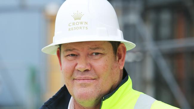 James Packer at the $2.4bn Sydney casino project being built by his company Crown Resorts, making a visit to Sydney to tour the facility for the first time. Picture Rohan Kelly