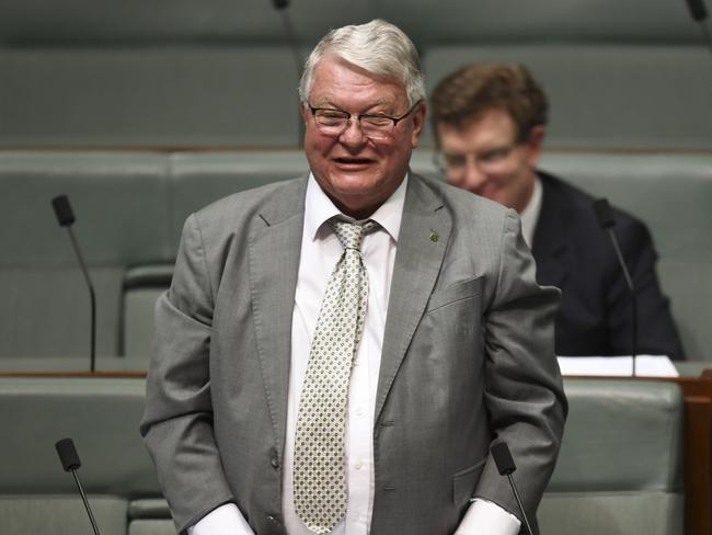 Nationals MP Ken O'Dowd speaks during House of Representatives Question Time at Parliament House in Canberra, Wednesday, February 14, 2018.  (AAP Image/Lukas Coch) NO ARCHIVING