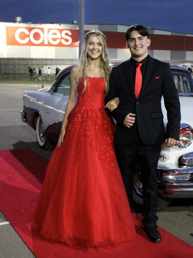 Rhianna Wade and Hayden Baldry at the 2023 Kepnock State High School formal.