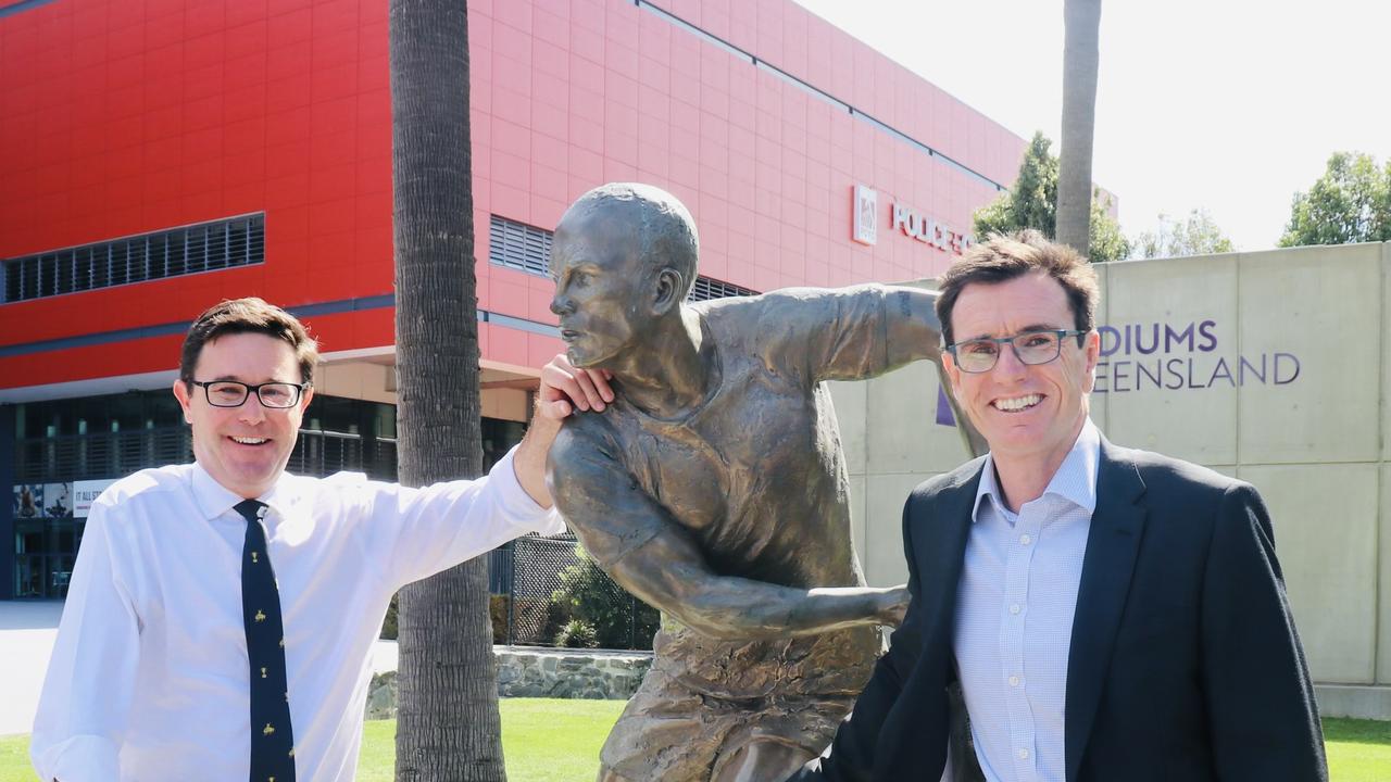 Nationals leader David Littleproud and QRL CEO Ben Ikin.