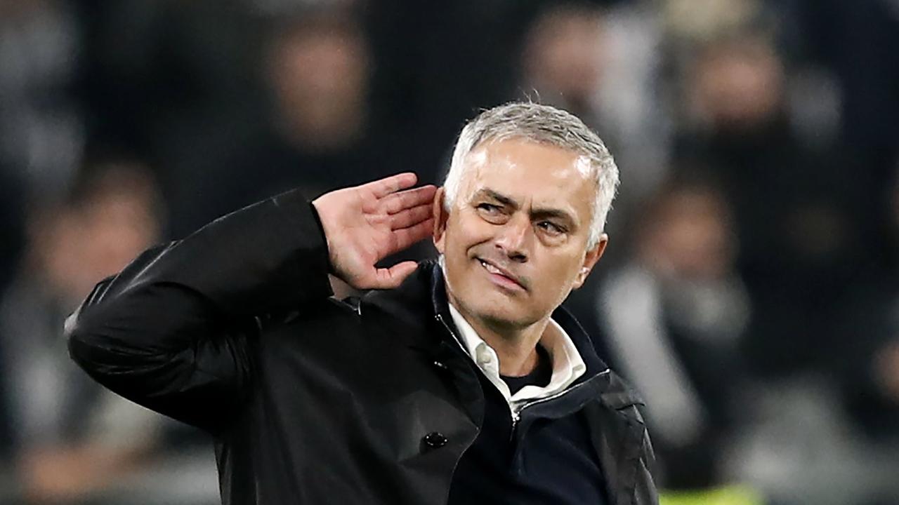 Manchester United's Portuguese manager Jose Mourinho gestures