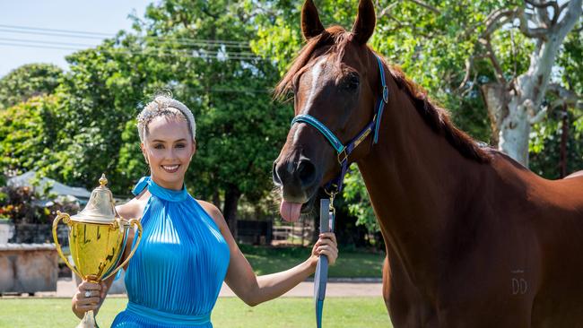 Bronte Pearson has been named the 2024 Darwin Cup Carnival ambassador with the Tommy Logan trained Fromthenevernever. Picture: Pema Tamang Pakhrin