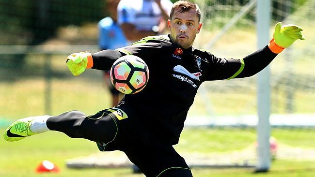 Sydney FC goalkeeper Danny Vukovic trains at Macquarie University this week. Picture: Gregg Porteous