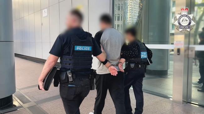 Video footage of a man being arrested for his alleged involvement in assisting 15 Chinese nationals who arrived in Australia by boat. Picture: Australian Federal Police