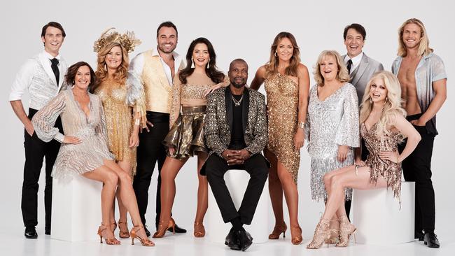 Dancing With The Stars 2019 cast: Jimmy Rees, Cassandra Thorburn, Constance Hall, Miguel Maestre, Olympia Valance, Curtly Ambrose, Michelle Bridges, Denise Scott, Samuel Johnson, Courtney Act and Jett Kenney. Picture: Supplied/Channel 10