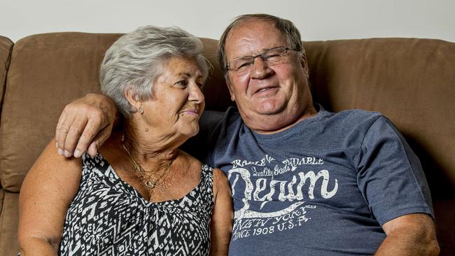 NRL legend Tommy Raudonikis with his partner Trish Brown. Photo: Jerad Williams