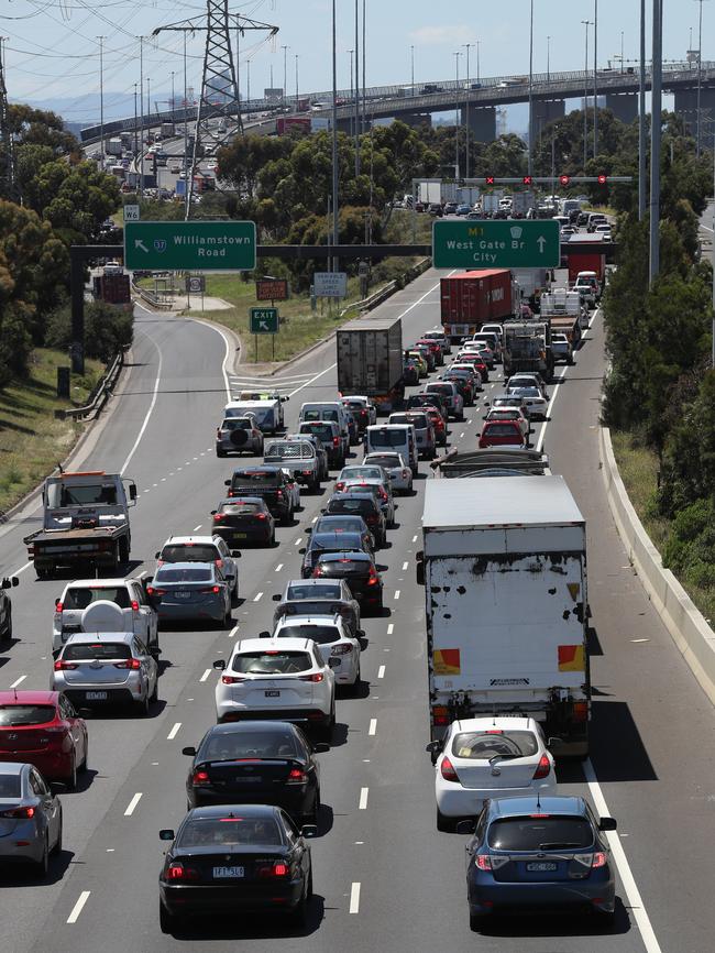 Gridlock on the Westgate in Melbourne. Photo: David Crosling