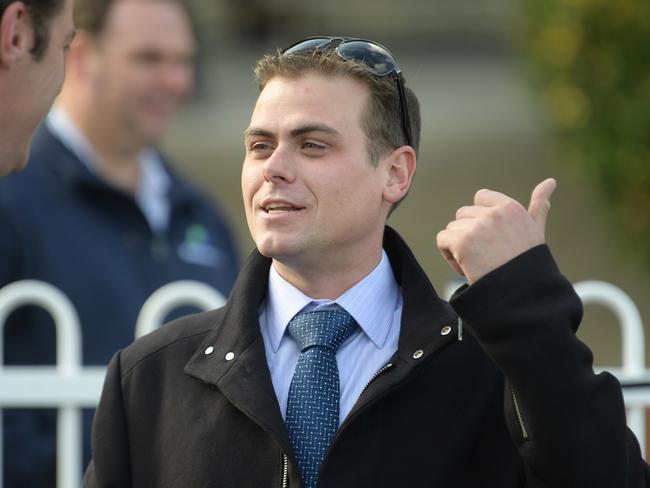 Trainer, Blake Ryan is seen after Vienna Romance to win race 4,#The races Handicap during Canterbury Park Raceday Canterbury Park in Sydney, Saturday, June 27, 2018.  (AAP Image/Simon Bullard) NO ARCHIVING, EDITORIAL USE ONLY.