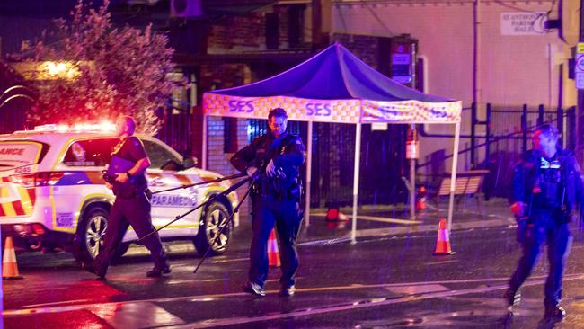 The crime scene on Neerim Rd in Glen Huntly. Picture: Wayne Taylor