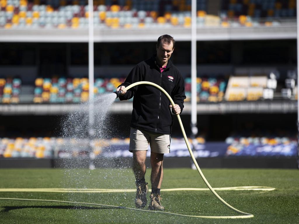 Gabba curator David Sandurski. Picture: News Corp/Attila Csaszar