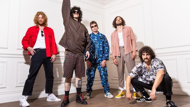 Chart-topping Sydney indie rock band Sticky Fingers, which was announced on February 15, 2023 to perform at Byron Bay Bluesfest, with festival director Peter Noble touting them as “the bad boys of Australian music”. The group was removed from the line-up two weeks later, on March 2. Picture: supplied