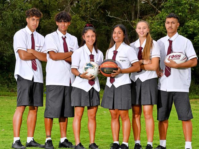 Tea-Rani Woodman Tuhoro, Mustafa Mohammed, Aleeah Davern, Destiny Mino, Allanah Anthony, Macauley Aoake.Marsden SHS has sport guns in league, soccer and basketball that have enrolled this year.Thursday February 11, 2021. Picture, John Gass