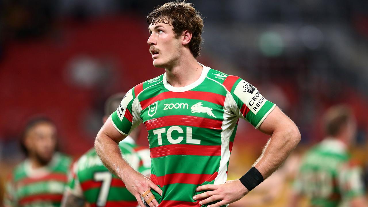 Campbell Graham of the Rabbitohs looks on during the round 23 NRL match between the Penrith Panthers and the South Sydney Rabbitohs at Suncorp Stadium, on August 20, 2021, in Brisbane, Australia. (Photo by Chris Hyde/Getty Images)