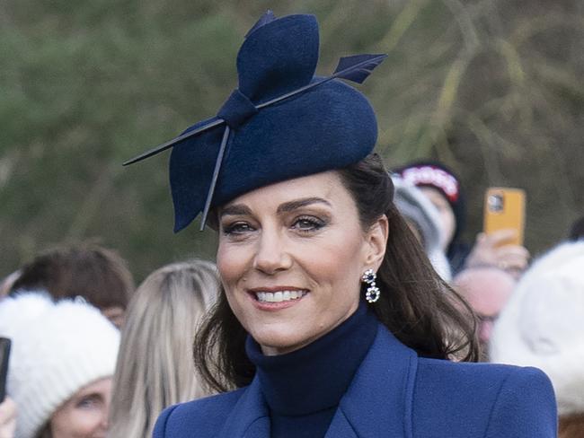 SANDRINGHAM, NORFOLK - DECEMBER 25:  Catherine, Princess of Wales attends the Christmas Day service at St Mary Magdalene Church on December 25, 2023 in Sandringham, Norfolk. (Photo by Mark Cuthbert/UK Press via Getty Images)