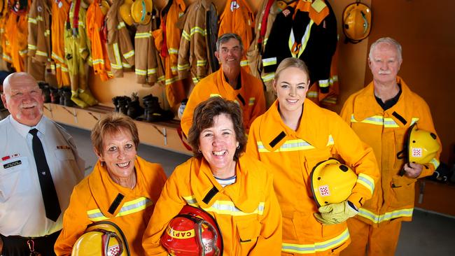 Helen pictured with fellow CFA members Vivienne Moulday, Eliza Carlon, Eddie Wilson, Colin Bridges and Clive Moulday. Picture: Andy Rogers