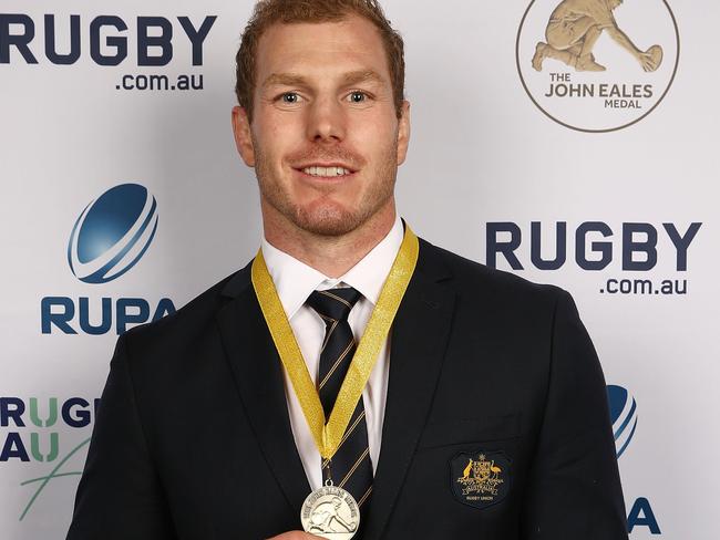 David Pocock after winning the John Eales Medal on Friday night. Picture: Getty Images