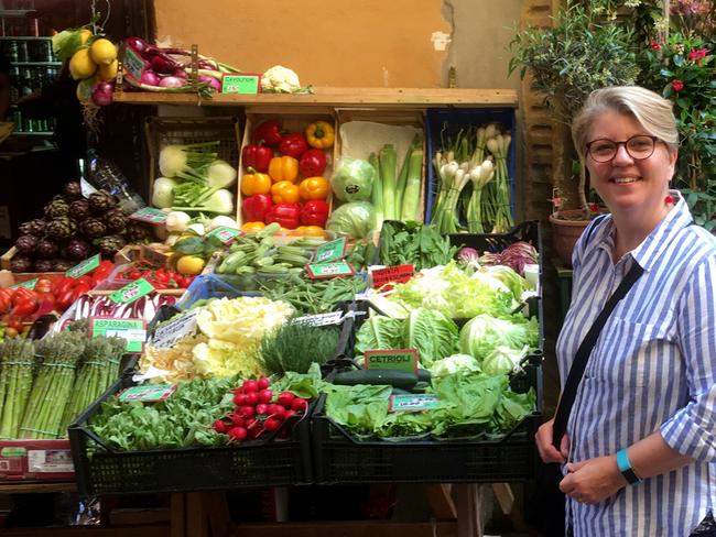 Hazel MacTavish-West at an Italian food stall.