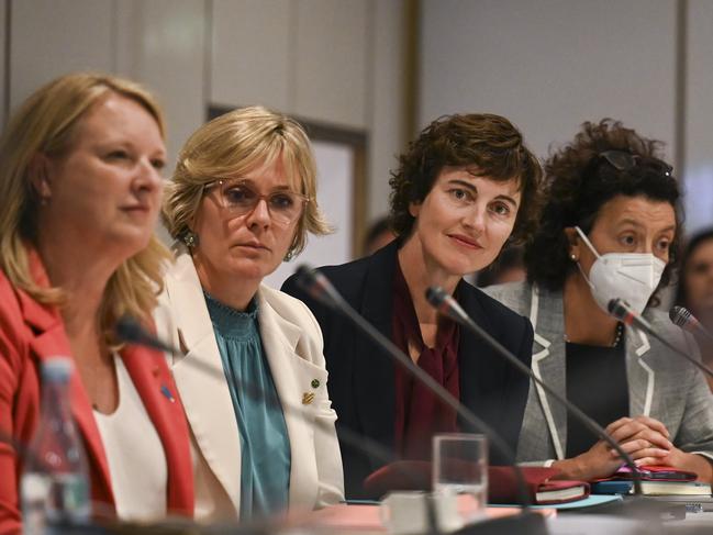 Teal MPs Kylea Tink, Zali Steggall, Kate Chaney and Monique Ryan. Picture: Martin Ollman