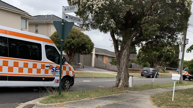 The SES are at the scene of an incident in Mulgrave, where a man was shot by a police officer.