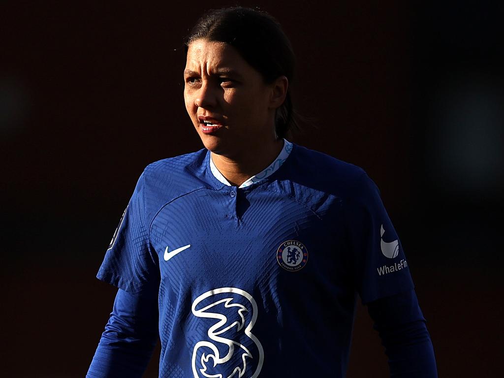 Sam Kerr plays for British club Chelsea and is the captain of the Matildas. Picture: Getty