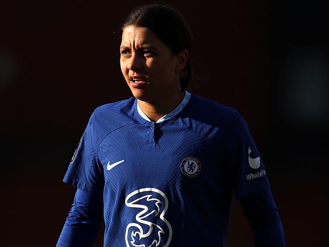 Sam Kerr plays for British club Chelsea and is the captain of the Matildas. Picture: Getty