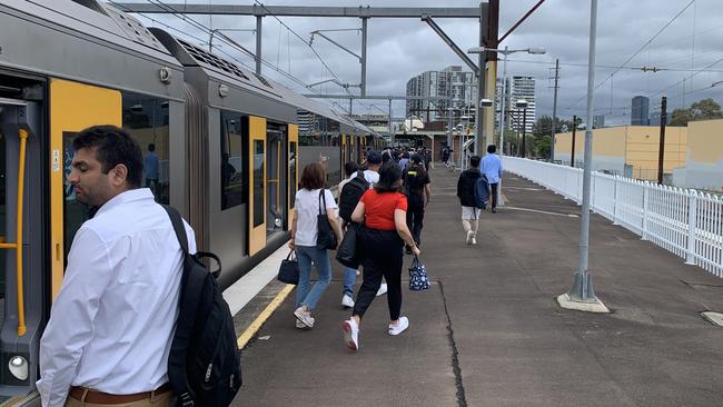 Commuters at Clyde Train Station.