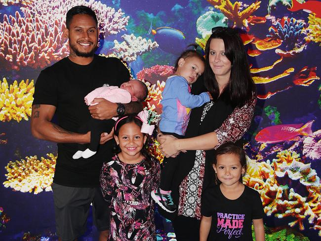 Barba and Ainsley Currie with kids Bobbi, Bodhi, Bronte and Blaise Barba.