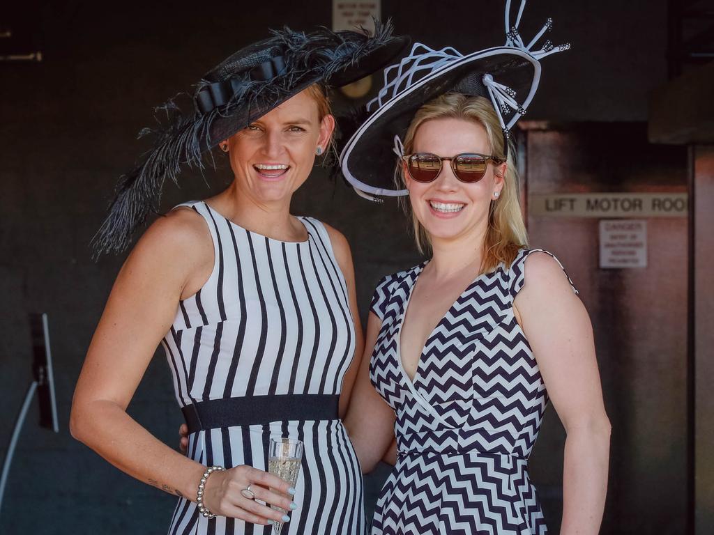 Heidi McDonald (L) and Jayne Haydon at Bridge Toyota Ladies Day . Picture GLENN CAMPBELL