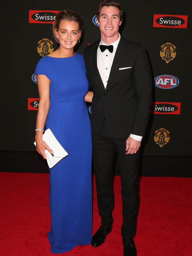 Lenny Hayes of Saint Kilda and his wife Tara Hayes.