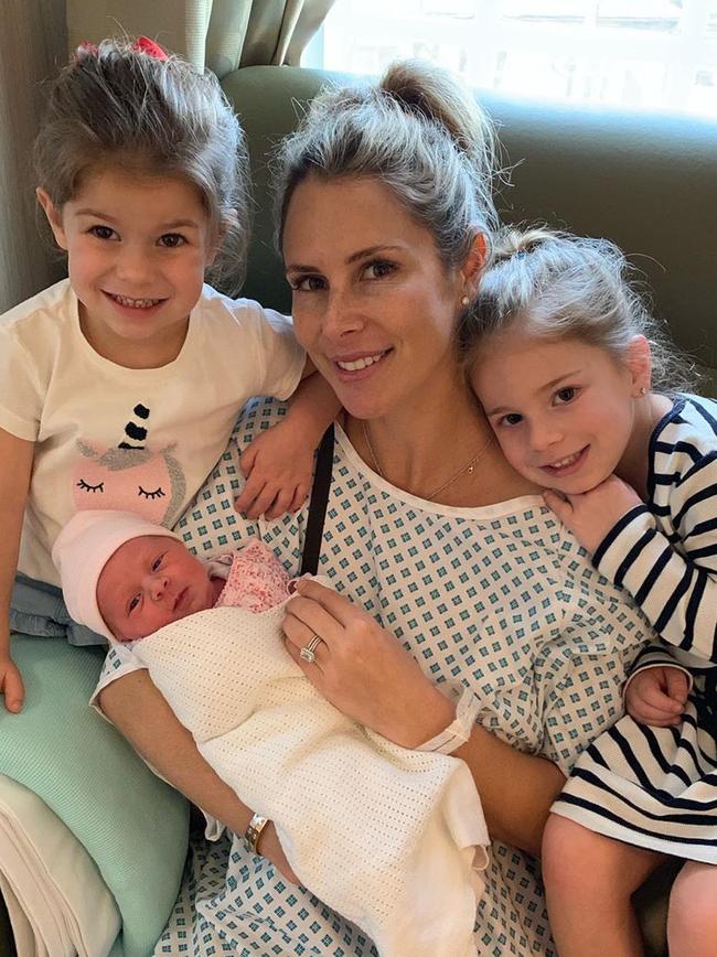 Candice Warner and her girls.