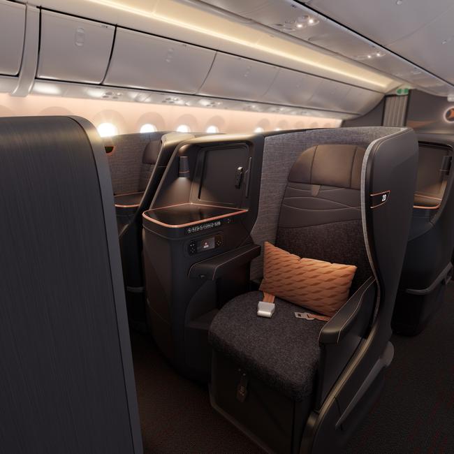 Business class cabin on Turkish Airlines A350-900.