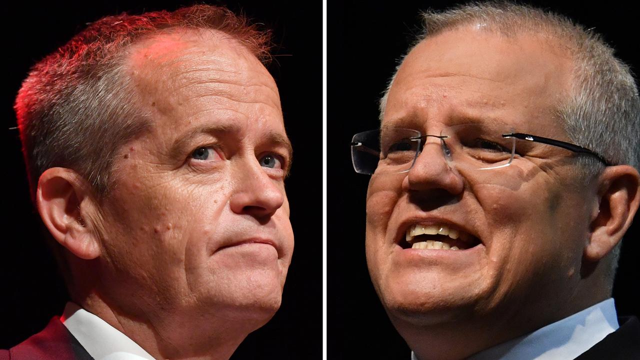 Bill Shorten says his childcare policy will help a million Aussies, but Scott Morrison says it’s a ‘fantasy’ the ALP can’t afford. Picture: AAP Image/Darren England, Mick Tsikas