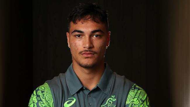 TOKYO, JAPAN - OCTOBER 02:  Jordan Petaia of Australia poses for a portrait following a press conference on October 02, 2019 in Tokyo, Japan. (Photo by Dan Mullan/Getty Images)